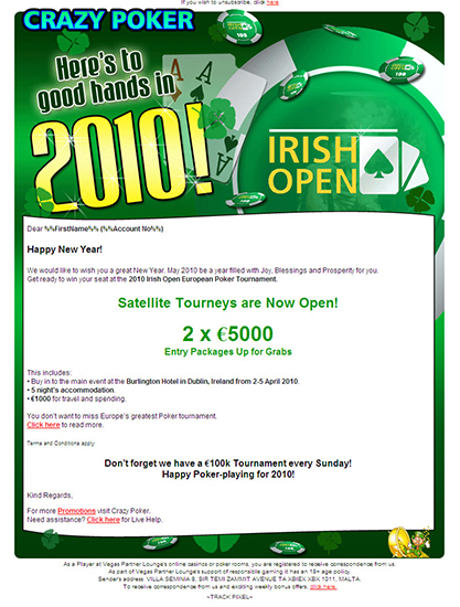 Crazy Poker Irish comms